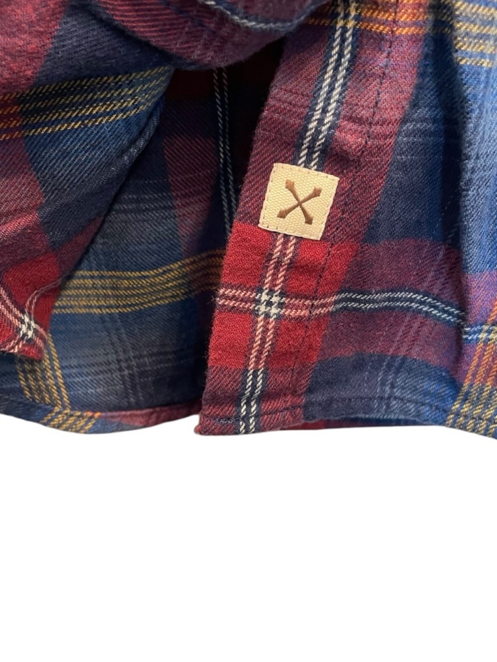 Blake Shelton x Lands End Cotton Flannel Plaid Button Down Blue Red XL 18 EUC - Picture 5 of 6